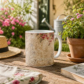 Antike Florale Bogen Beige Botanische Textur Kaffeetasse