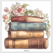 Antike Florale Bücher Stapel Brautparty 35cm Dekor Aufkleber (Blatt)