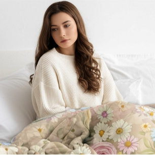Antike Florale Gemütliche Sanfte Daisy Rose Sherpadecke