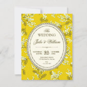 Antike Florale Hochzeit Einladung (Vorderseite)