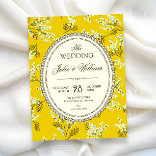 Antike Florale Hochzeit Einladung