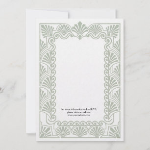 Antike Florale Hochzeitseinladung in Salbeigrün Einladung