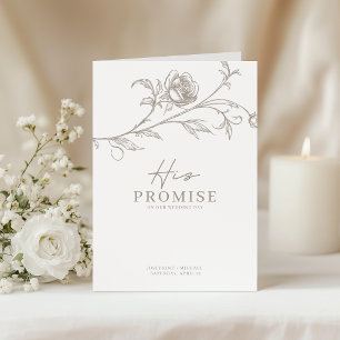 Antike Florale Hochzeitskarte 'Sein Versprechen' S Karte