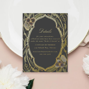 Antike florale Jugendstil Hochzeit Gold Details Folien Feiertagspostkarte
