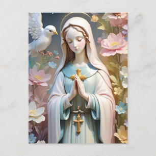 Antike florale Jungfrau Maria katholische Postkart Postkarte