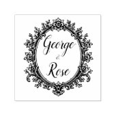 Antike florale ovale Hochzeit Permastempel (Design)