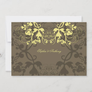 Antike Florale Pracht Butter Hochzeitseinladung Einladung
