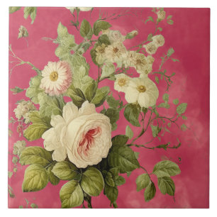 Antike Florale Rose Blumenmuster  Fliese