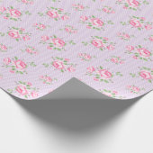 Antike florale Rosen klassische Punkte Lavendel Geschenkpapier (Ecke)