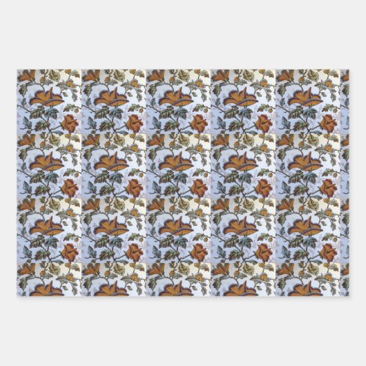 Antike florale Tile Geschenkpapier Set (Vorderseite 3)
