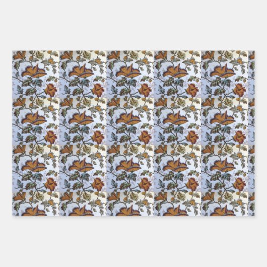 Antike florale Tile Geschenkpapier Set (Vorderseite)