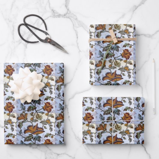Antike florale Tile Geschenkpapier Set (Vorderseite)
