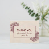 Antike florale Vielen Dank, ich Retro botanisch Postkarte (Stehend Vorderseite)