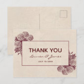 Antike florale Vielen Dank, ich Retro botanisch Postkarte (Vorne/Hinten)