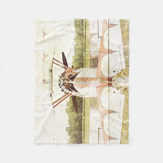 Antike Flugzeug-Doppeldecker-Fleece-Decke Fleecedecke (Vorderseite)