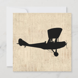 Antike Flugzeug-Silhouetten-Kunst Karte