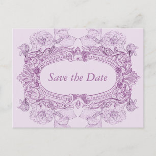 Antike Frame Lilac Save the Date Postkarte