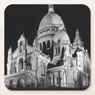 Antike Frankreich Paris Sacré-Cœur-Basilika Rechteckiger Pappuntersetzer