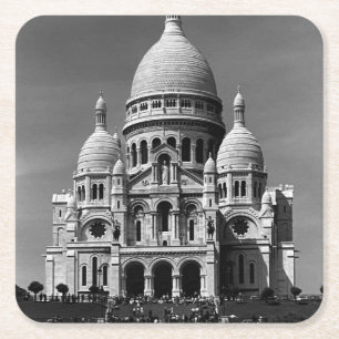 Antike Frankreich Paris Sacré-Cœur-Basilika Rechteckiger Pappuntersetzer