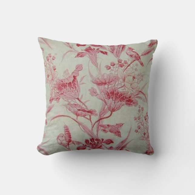 Antike Franzosen Toile Kissen (Vorderseite)