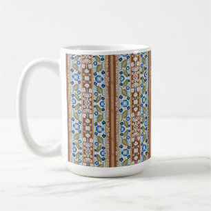 Antike französisch inspirierte gestreifte Blumen-T Kaffeetasse