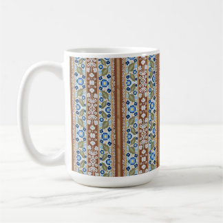 Antike französisch inspirierte gestreifte Blumen-T Kaffeetasse