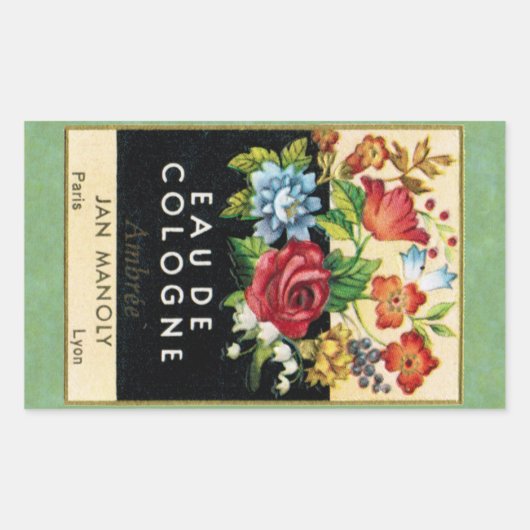 Antike französische Ambree Parfüm Rechteckiger Aufkleber (Vorderseite)