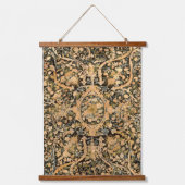 Antike französische Blumendrucke Wandteppich Mit Holzrahmen (Vorderseite)