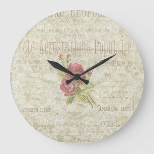 Antike französische Blumenwanduhr Große Wanduhr