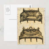 Antike französische Chic Möbel Sofas Postkarte (Vorne/Hinten)