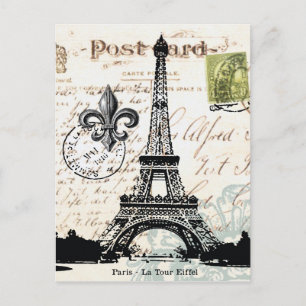 Antike französische Eiffelturm-Postkarte Postkarte