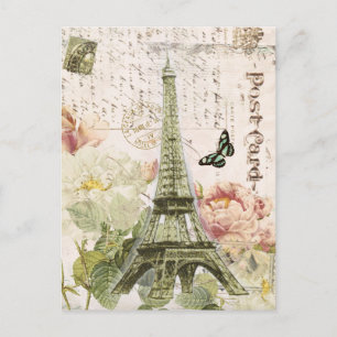 Antike französische Eiffelturm-Postkarte Postkarte