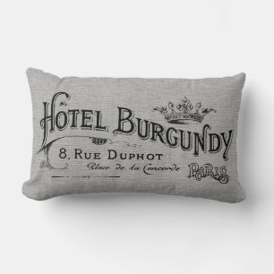 Antike französische Hotel Grau Leinen Lendenkissen