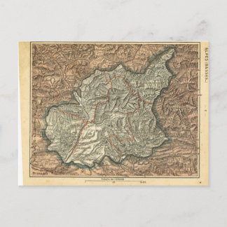 Antike französische Karte, Alpes Basse Postkarte