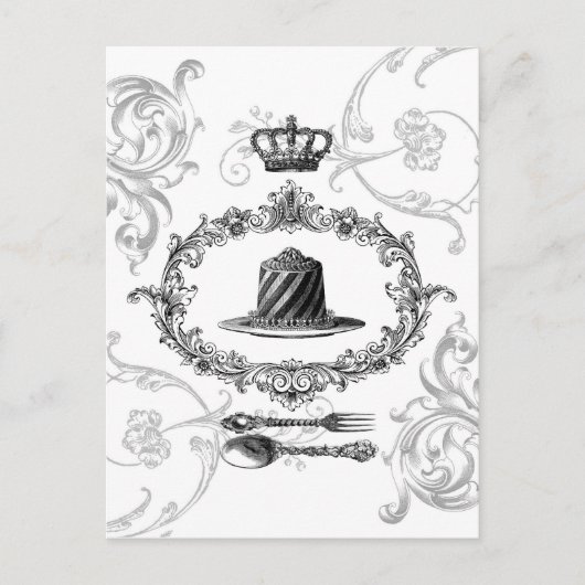 antike französische Kuchen-Postkarte Postkarte (Vorderseite)