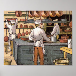 Antike französische Küchenillustration Poster