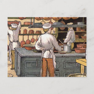 Antike französische Küchenillustration Postkarte