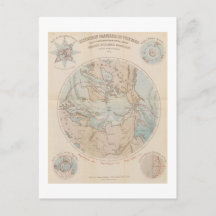 Antike französische Nordpol-Arktis-Karte 1867