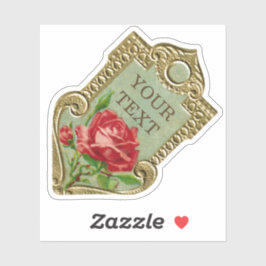 Antike französische Parfüm-Rose Aufkleber