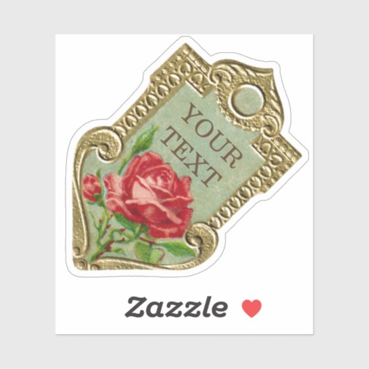 Antike französische Parfüm-Rose Aufkleber (Blatt)