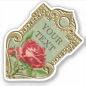 Antike französische Parfüm-Rose Aufkleber (Vorderseite)