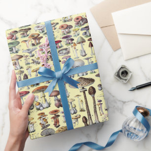 Antike französische Pilz Cottagecore Botanische Ku Geschenkpapier