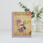 Antike französische Postkarte mit botanischem Moti (Stehend Vorderseite)