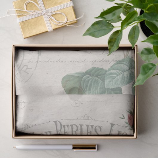 Antike Französische Redoute Rose Ephemera Decoupag Seidenpapier (Geschenk)