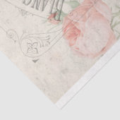 Antike Französische Redoute Rose Ephemera Decoupag Seidenpapier (Ausschnitt)