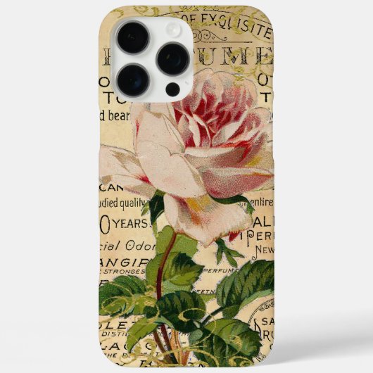 Antike französische rosa Rosen Case-Mate iPhone Hülle (Rückseite)