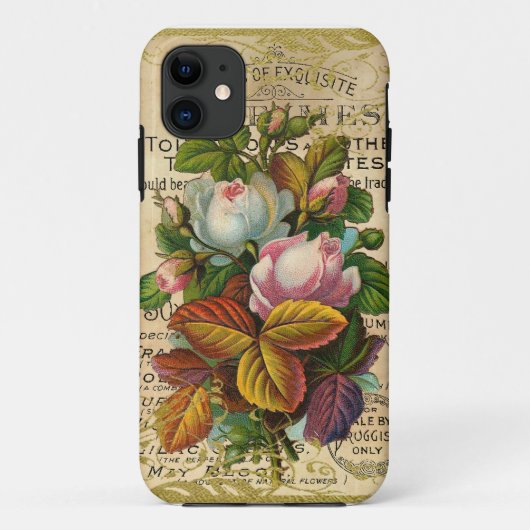 Antike französische Rose Case-Mate iPhone Hülle (Rückseite)
