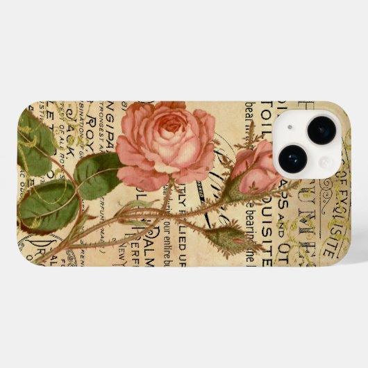 Antike französische Rose Case-Mate iPhone Hülle (Rückseite (Horizontal))