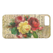 Antike französische Rose Case-Mate iPhone Hülle (Rückseite (Horizontal))