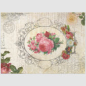 Antike Französische Rose Ephemera Decoupage Seidenpapier (Vorderseite)